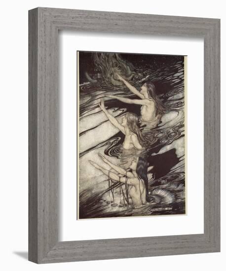 Our warning is true: flee, oh flee from the curse!', from 'Siegfried and The Twilight of Gods'-Arthur Rackham-Framed Giclee Print