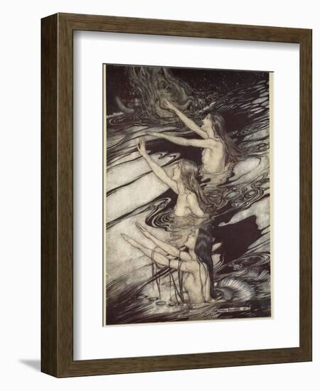 Our warning is true: flee, oh flee from the curse!', from 'Siegfried and The Twilight of Gods'-Arthur Rackham-Framed Giclee Print