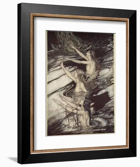 Our warning is true: flee, oh flee from the curse!', from 'Siegfried and The Twilight of Gods'-Arthur Rackham-Framed Giclee Print