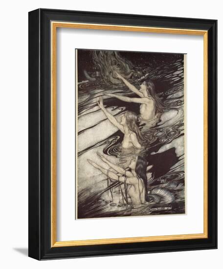Our warning is true: flee, oh flee from the curse!', from 'Siegfried and The Twilight of Gods'-Arthur Rackham-Framed Giclee Print