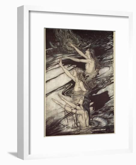 Our warning is true: flee, oh flee from the curse!', from 'Siegfried and The Twilight of Gods'-Arthur Rackham-Framed Giclee Print