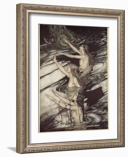 Our warning is true: flee, oh flee from the curse!', from 'Siegfried and The Twilight of Gods'-Arthur Rackham-Framed Giclee Print