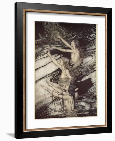 Our warning is true: flee, oh flee from the curse!', from 'Siegfried and The Twilight of Gods'-Arthur Rackham-Framed Giclee Print