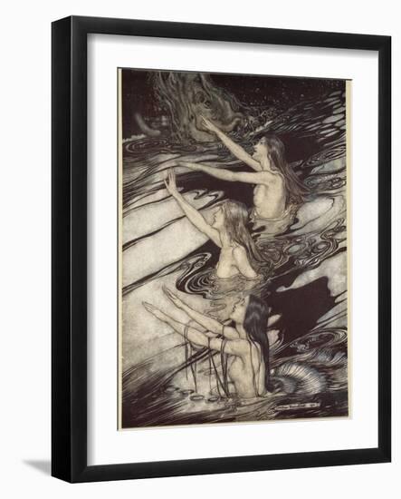 Our warning is true: flee, oh flee from the curse!', from 'Siegfried and The Twilight of Gods'-Arthur Rackham-Framed Giclee Print