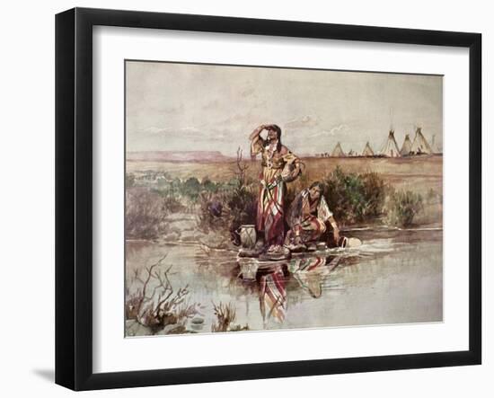 Our Warriors Return, 1895-Charles Marion Russell-Framed Giclee Print