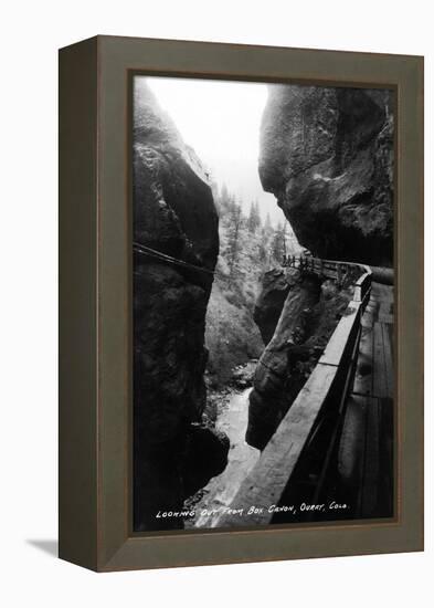 Ouray, Colorado - View from Box Canyon-Lantern Press-Framed Stretched Canvas