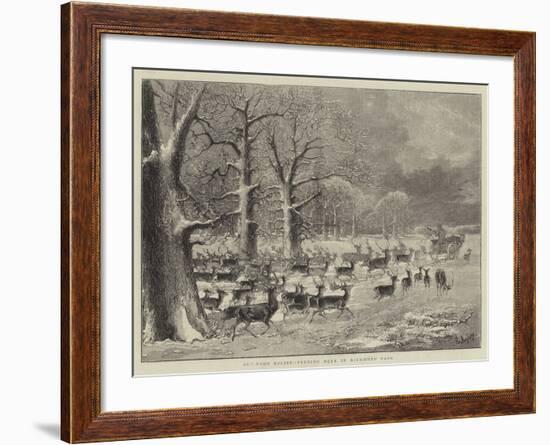 Out-Door Relief, Feeding Deer in Richmond Park-null-Framed Giclee Print