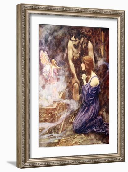 Out Flew a Beautiful Fairy-Like Creature with Rainbow-Coloured Wings-Arthur C. Michael-Framed Giclee Print