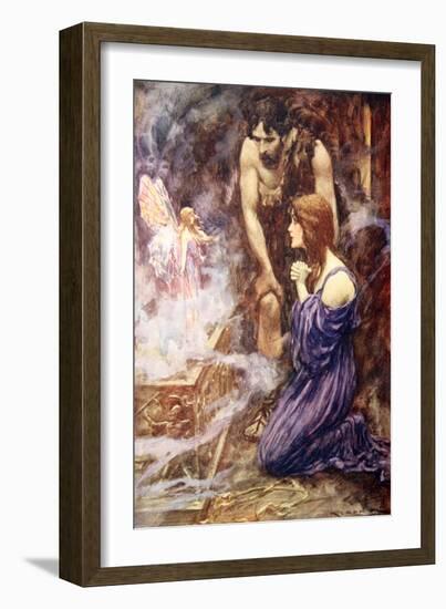 Out Flew a Beautiful Fairy-Like Creature with Rainbow-Coloured Wings-Arthur C. Michael-Framed Giclee Print