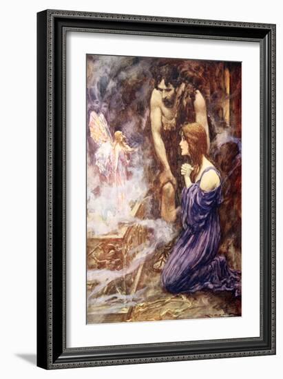 Out Flew a Beautiful Fairy-Like Creature with Rainbow-Coloured Wings-Arthur C. Michael-Framed Giclee Print