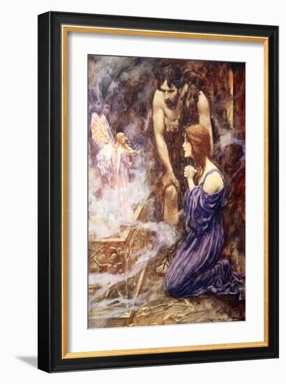 Out Flew a Beautiful Fairy-Like Creature with Rainbow-Coloured Wings-Arthur C. Michael-Framed Giclee Print