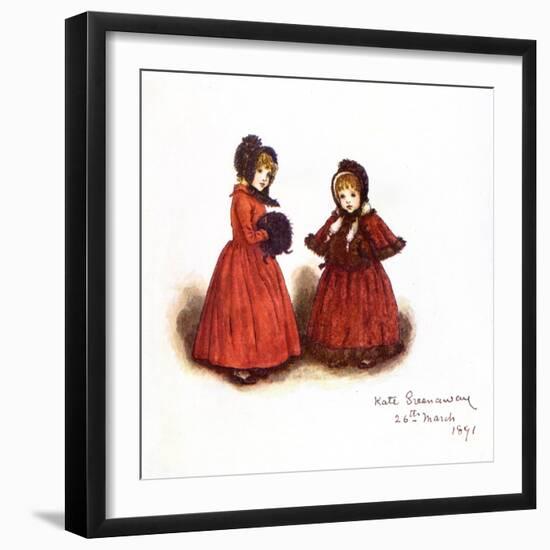 Out for a walk' by Kate Greenaway-Kate Greenaway-Framed Giclee Print