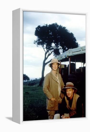 Out of Africa by Sydney Pollack with Meryl Streep and Robert Redford, 1985 (photo)-null-Framed Stretched Canvas