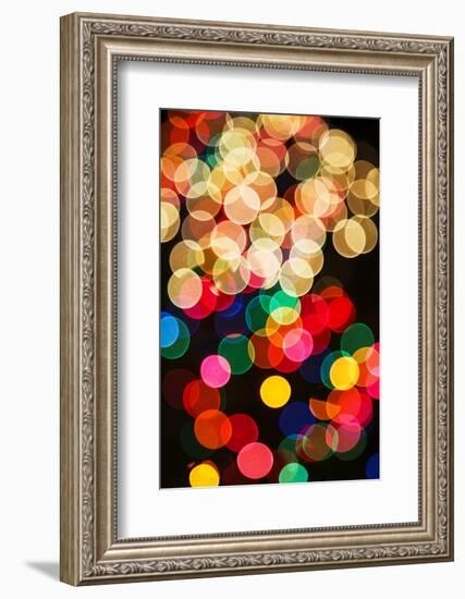 Out of focus pattern of Christmas lights.-Adam Jones-Framed Photographic Print