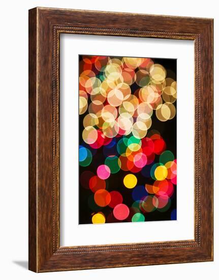 Out of focus pattern of Christmas lights.-Adam Jones-Framed Photographic Print