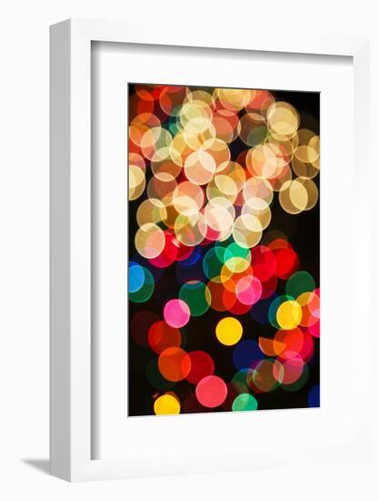 Out of focus pattern of Christmas lights.-Adam Jones-Framed Photographic Print