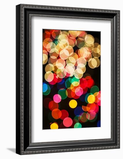 Out of focus pattern of Christmas lights.-Adam Jones-Framed Photographic Print