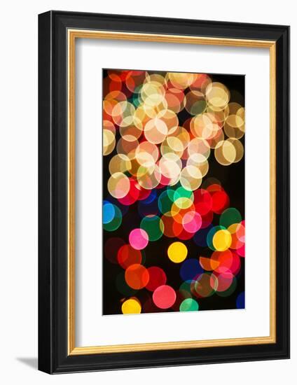 Out of focus pattern of Christmas lights.-Adam Jones-Framed Photographic Print