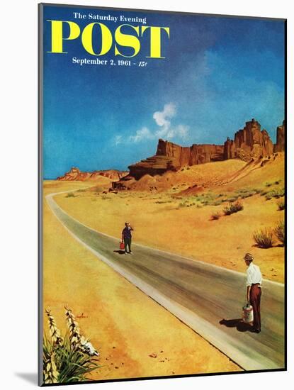 "Out of Gas," Saturday Evening Post Cover, September 2, 1961-George Hughes-Mounted Giclee Print