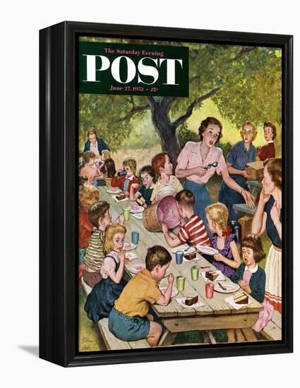 "Out of Ice Cream" Saturday Evening Post Cover, June 27, 1953-Amos Sewell-Framed Premier Image Canvas