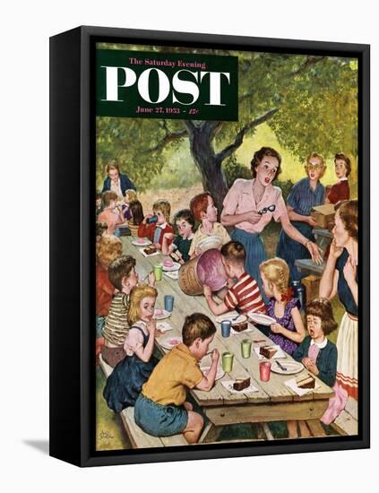 "Out of Ice Cream" Saturday Evening Post Cover, June 27, 1953-Amos Sewell-Framed Premier Image Canvas