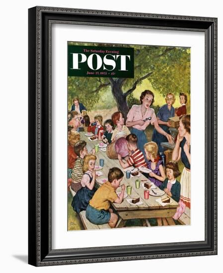 "Out of Ice Cream" Saturday Evening Post Cover, June 27, 1953-Amos Sewell-Framed Giclee Print