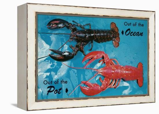 Out of Ocean, into Pot, Lobsters-null-Framed Stretched Canvas