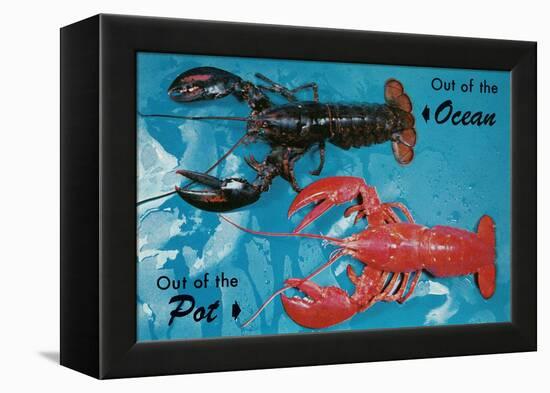 Out of Ocean, into Pot, Lobsters-null-Framed Stretched Canvas