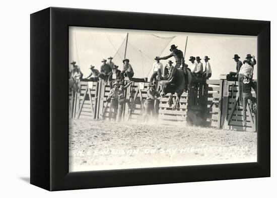 Out of the Chute, Bull Riding-null-Framed Art Print