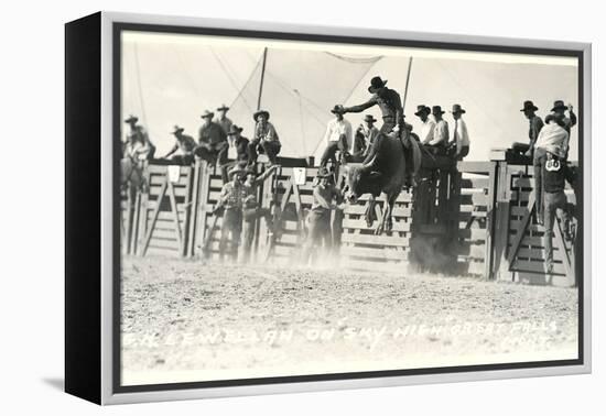 Out of the Chute, Bull Riding-null-Framed Stretched Canvas
