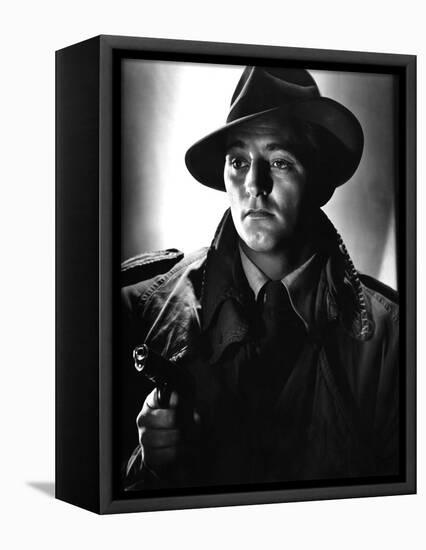 OUT OF THE PAST, 1947 directed by JACQUES TOURNEUR Robert Mitchum (b/w photo)-null-Framed Stretched Canvas