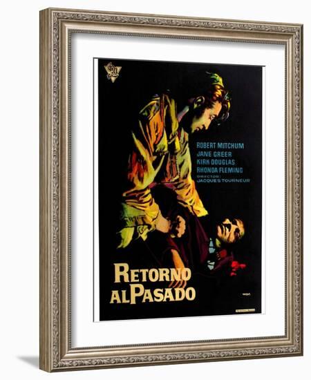 Out of the Past, Spanish Movie Poster, 1947-null-Framed Art Print