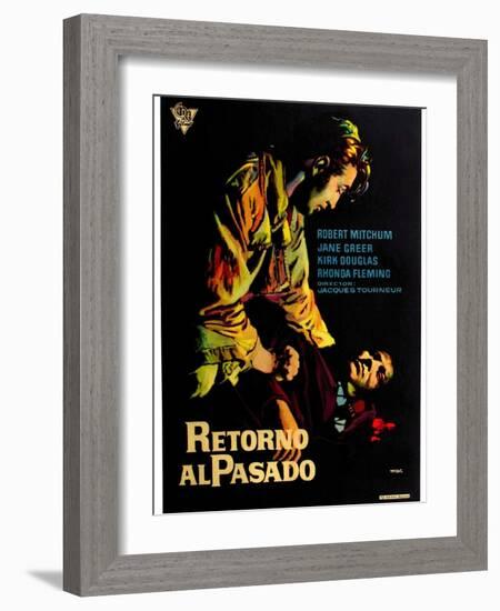 Out of the Past, Spanish Movie Poster, 1947-null-Framed Art Print