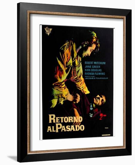 Out of the Past, Spanish Movie Poster, 1947-null-Framed Art Print