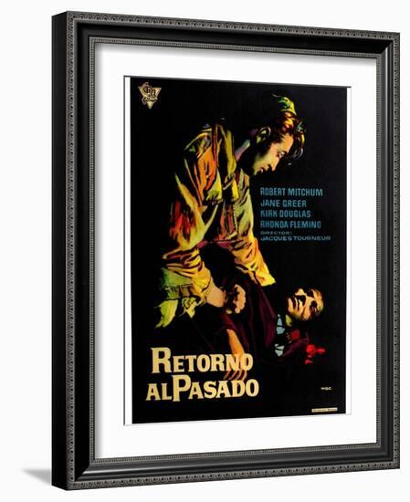 Out of the Past, Spanish Movie Poster, 1947-null-Framed Art Print