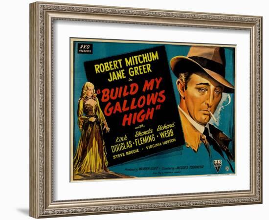 Out of the Past, UK Movie Poster, 1947-null-Framed Art Print