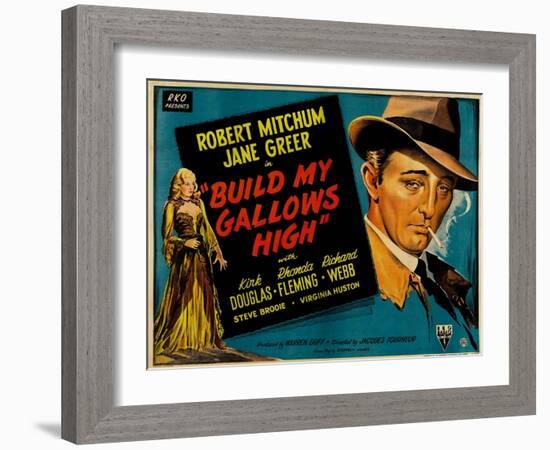 Out of the Past, UK Movie Poster, 1947-null-Framed Art Print