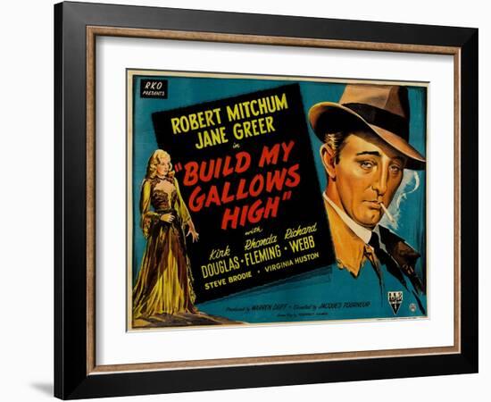 Out of the Past, UK Movie Poster, 1947-null-Framed Art Print