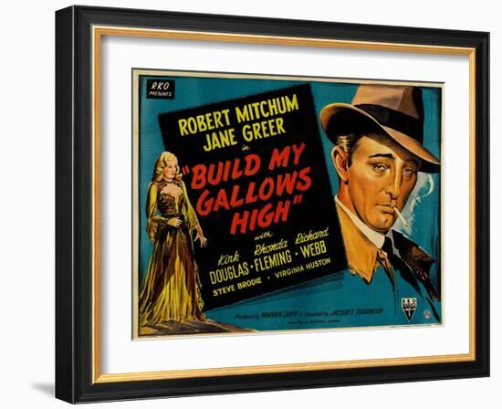 Out of the Past, UK Movie Poster, 1947-null-Framed Art Print