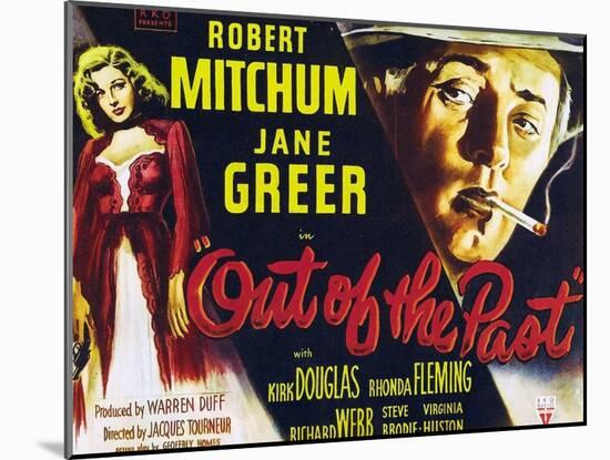 Out of the Past, UK Movie Poster, 1947-null-Mounted Art Print