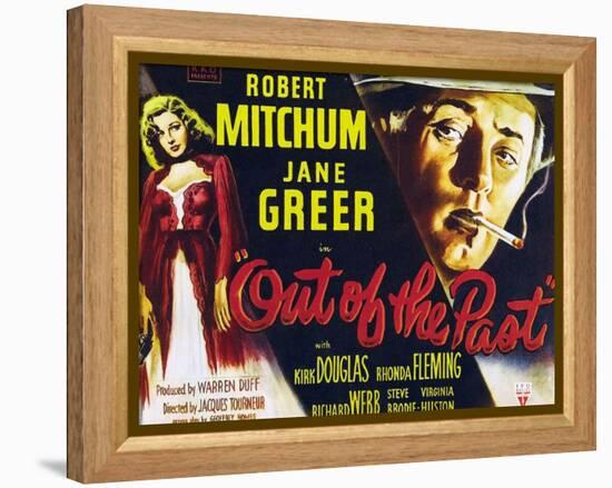 Out of the Past, UK Movie Poster, 1947-null-Framed Stretched Canvas