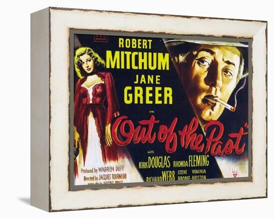 Out of the Past, UK Movie Poster, 1947-null-Framed Stretched Canvas