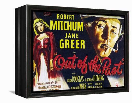 Out of the Past, UK Movie Poster, 1947-null-Framed Stretched Canvas