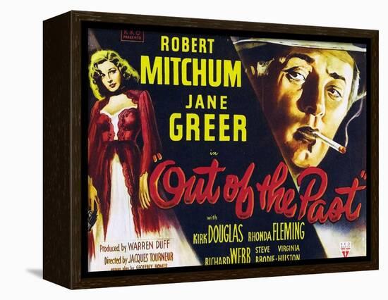 Out of the Past, UK Movie Poster, 1947-null-Framed Stretched Canvas