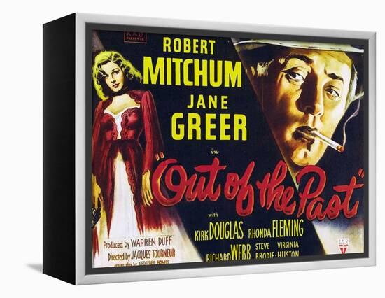 Out of the Past, UK Movie Poster, 1947-null-Framed Stretched Canvas