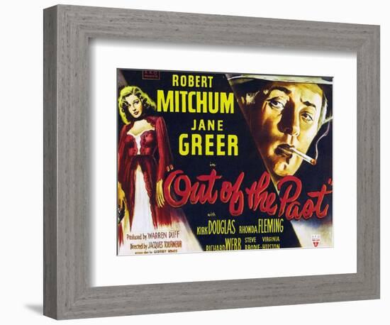 Out of the Past, UK Movie Poster, 1947-null-Framed Art Print