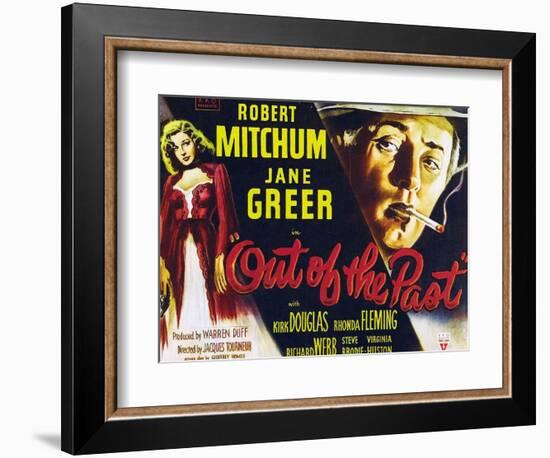 Out of the Past, UK Movie Poster, 1947-null-Framed Premium Giclee Print