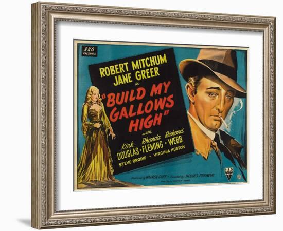 Out of the Past, UK Movie Poster, 1947-null-Framed Art Print