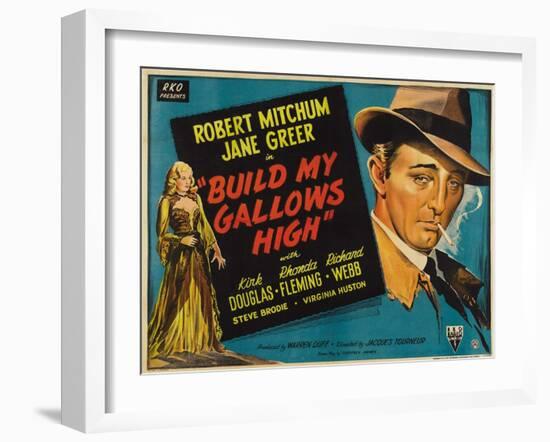 Out of the Past, UK Movie Poster, 1947-null-Framed Art Print