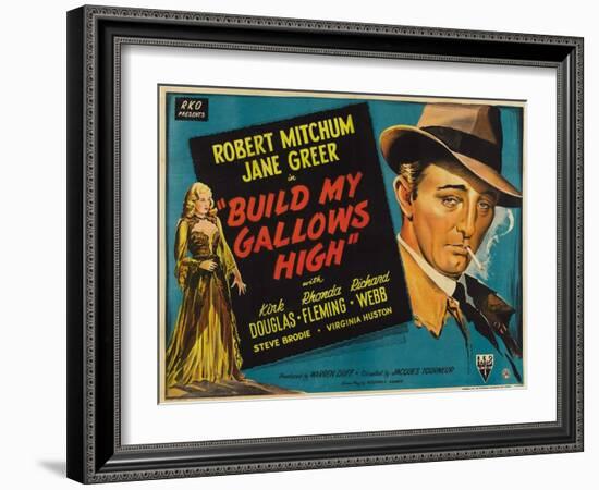 Out of the Past, UK Movie Poster, 1947-null-Framed Art Print